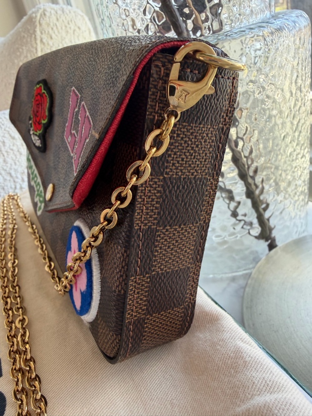 Authentic Louis Vuitton Pochette Félicie Damier Ebene canvas Crossbody - Picture 6 of 15